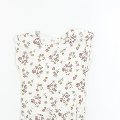 Primark  Girls White Floral  Jumpsuit One-Piece Size 2-3 Years