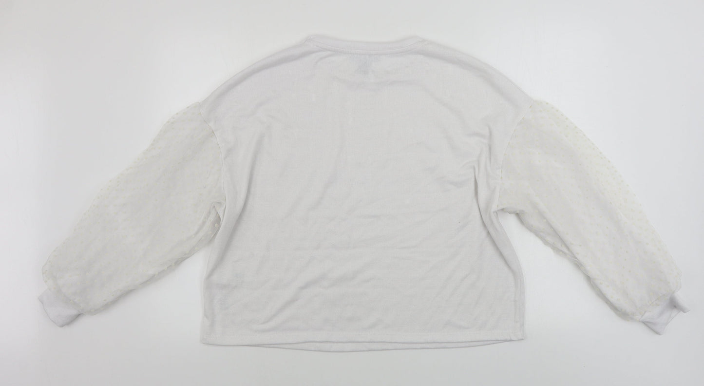 Womens UK Size L New Look White Pullover Jumper
