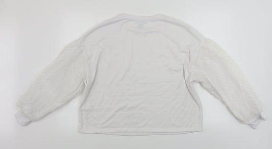 Womens UK Size L New Look White Pullover Jumper