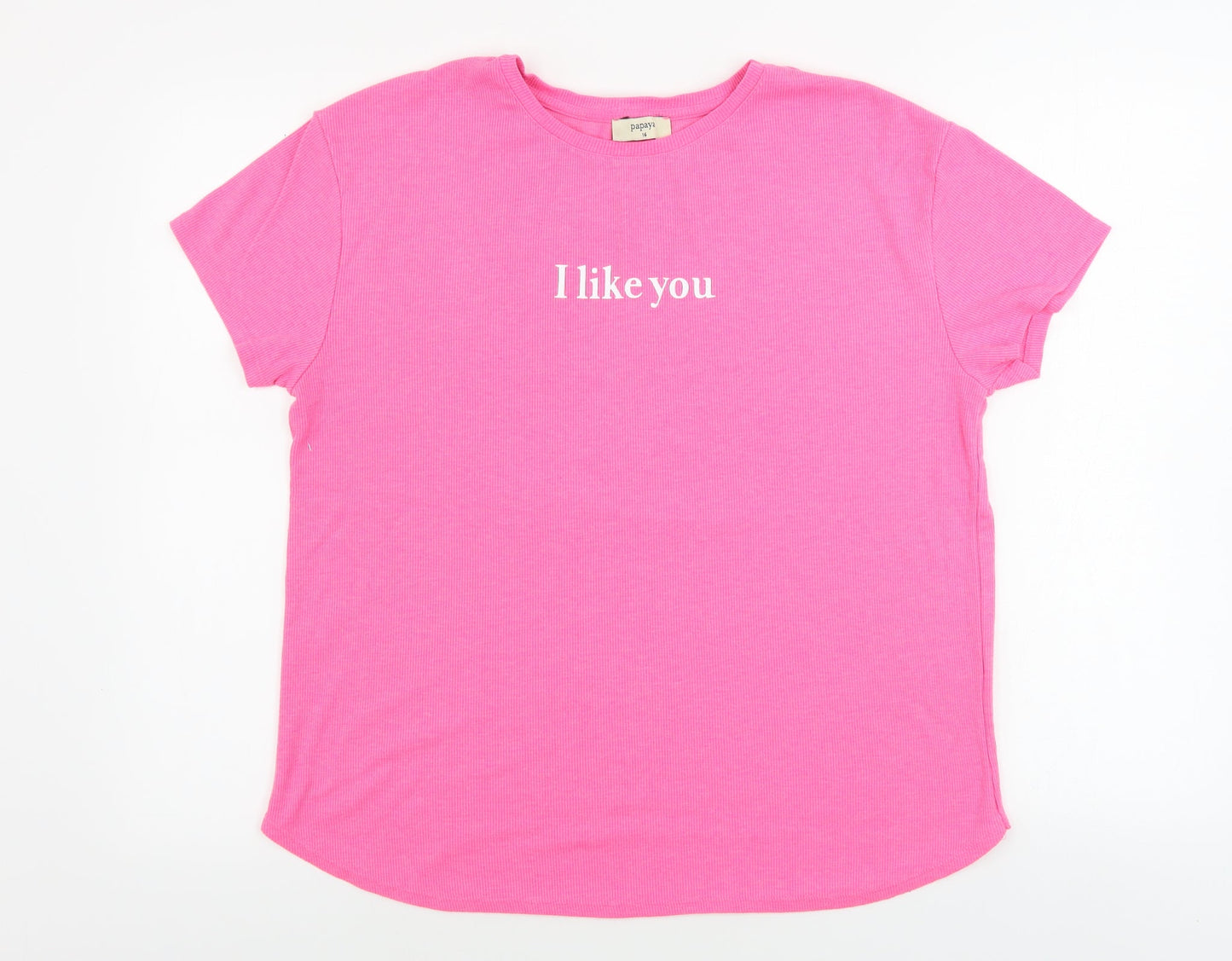 Papaya  Womens Pink   Basic T-Shirt Size 16