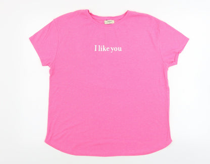 Papaya  Womens Pink   Basic T-Shirt Size 16