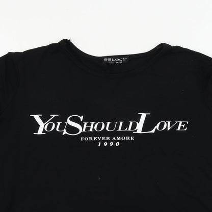 Womens UK Size 14 Select Black Basic T-Shirt