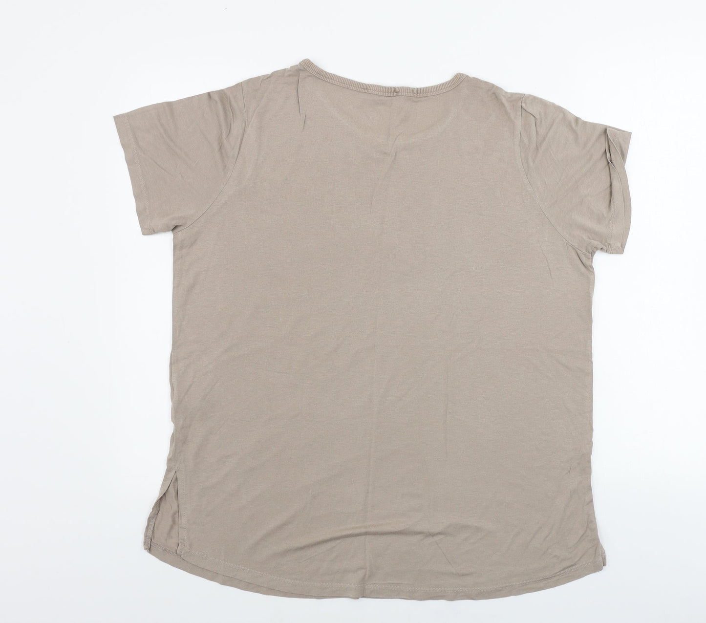 Womens UK Size L Select Brown Basic T-Shirt
