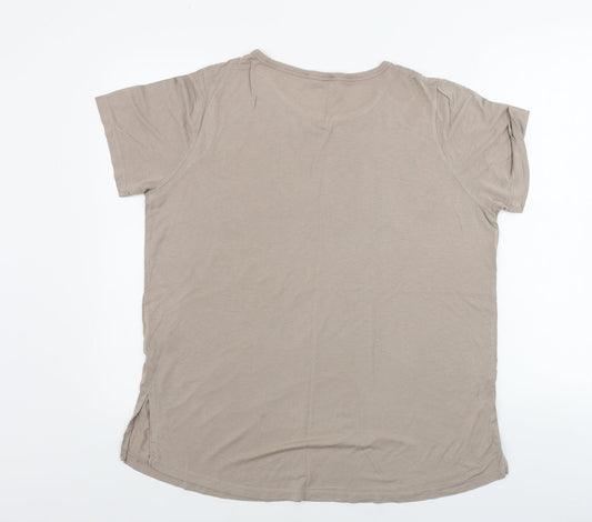 Womens UK Size L Select Brown Basic T-Shirt
