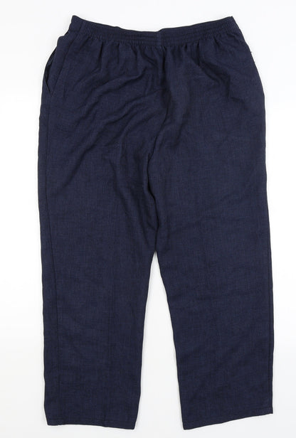 Womens UK Size 18 M&S Regular Fit  Blue Trousers