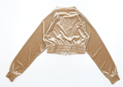 Womens UK Size S Preworn Gold Full Zip Jumper