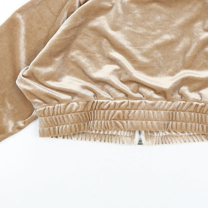 Womens UK Size S Preworn Gold Full Zip Jumper