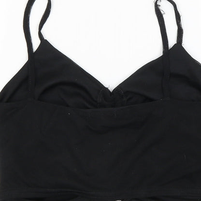 Womens UK Size 8 Nasty Gal Black Cropped Tank