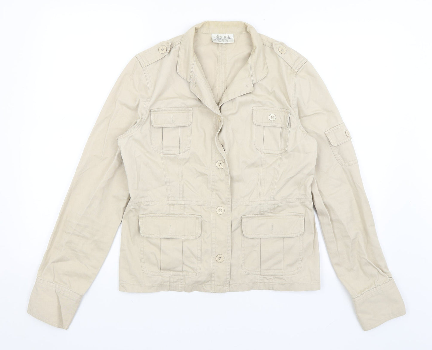 Todays Woman Womens Beige   Jacket  Size 14
