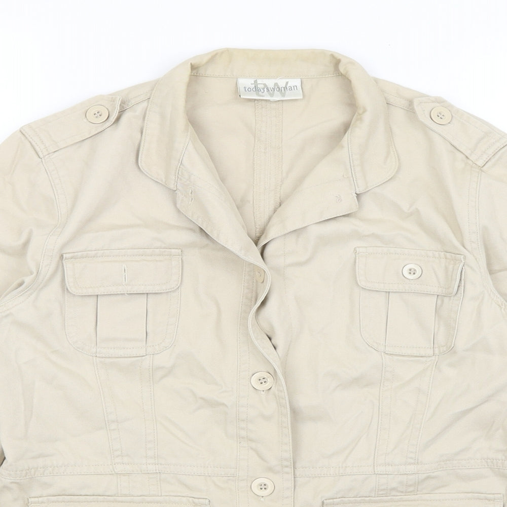 Todays Woman Womens Beige   Jacket  Size 14