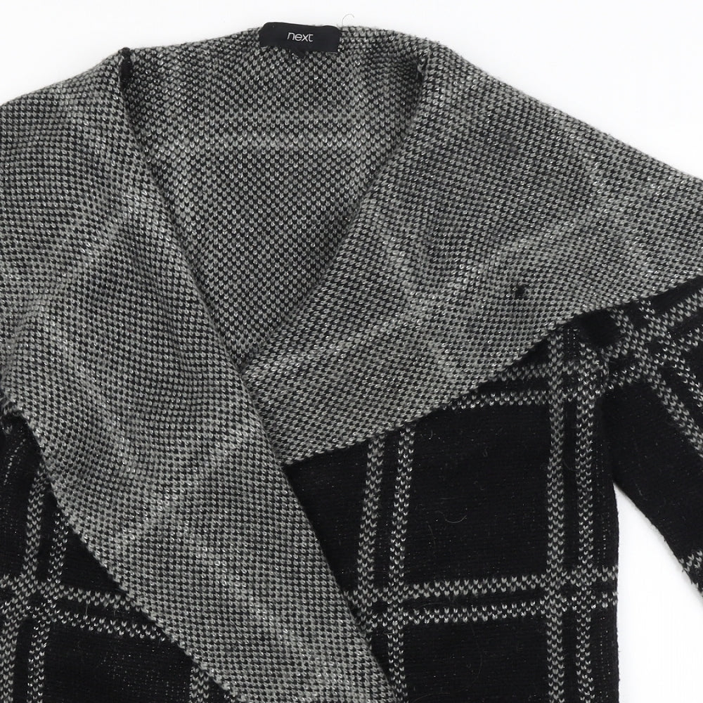 Womens UK Size M NEXT Black Wrap Jumper