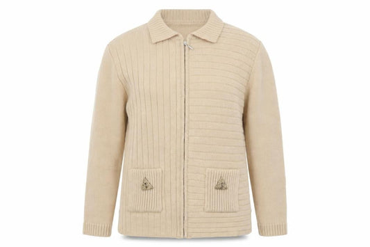 Womens UK Size M Afibel Brown Full Zip Jumper