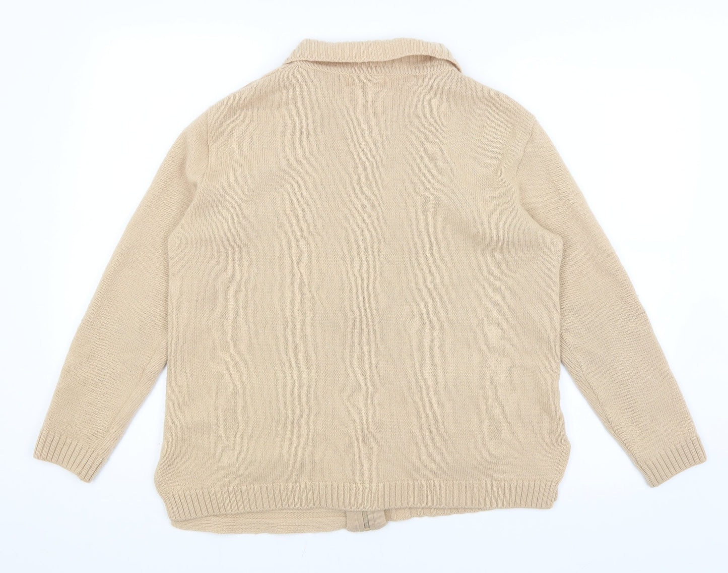 Womens UK Size M Afibel Brown Full Zip Jumper