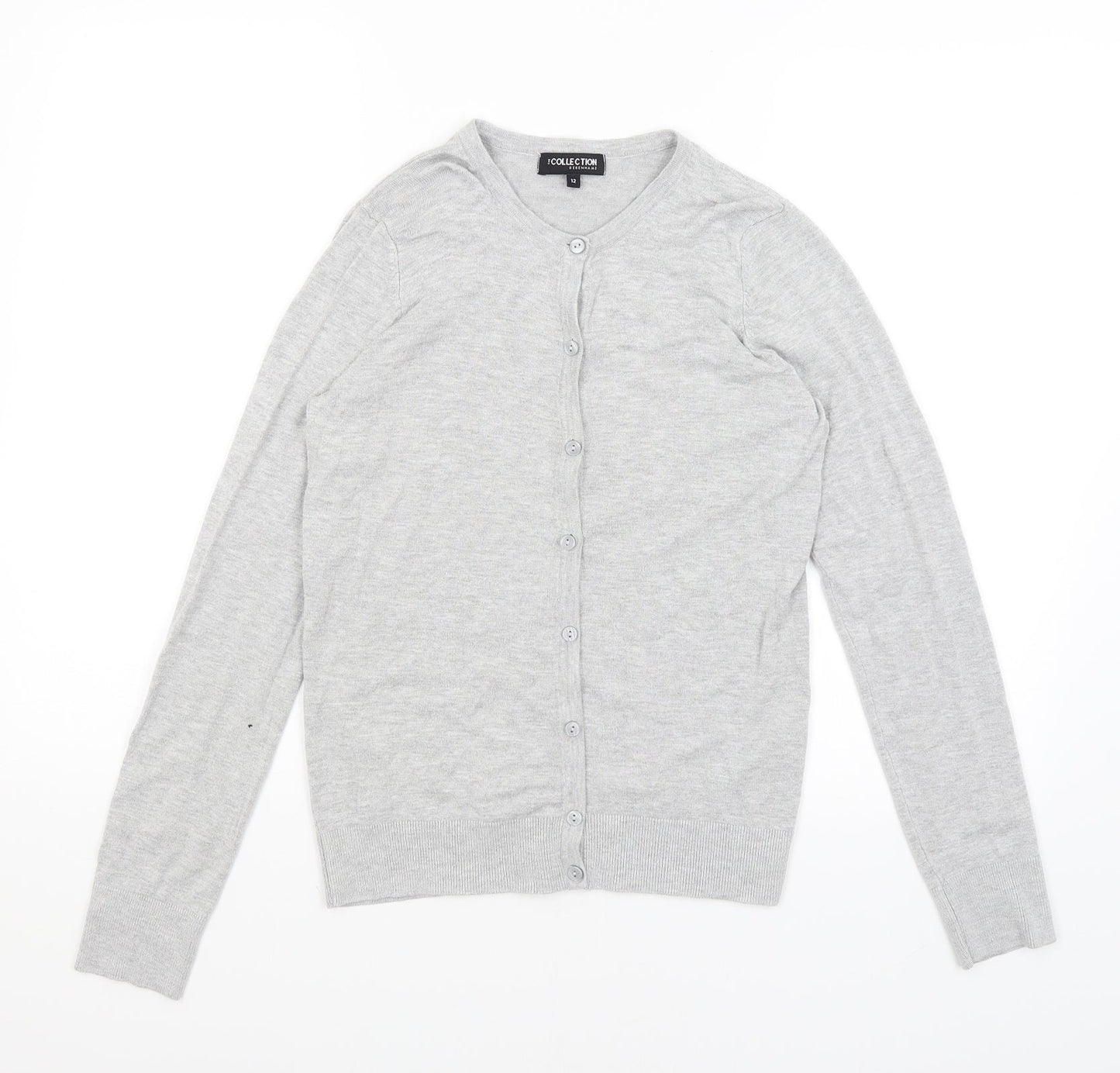 Womens UK Size 12 Collection Grey Cardigan Jumper
