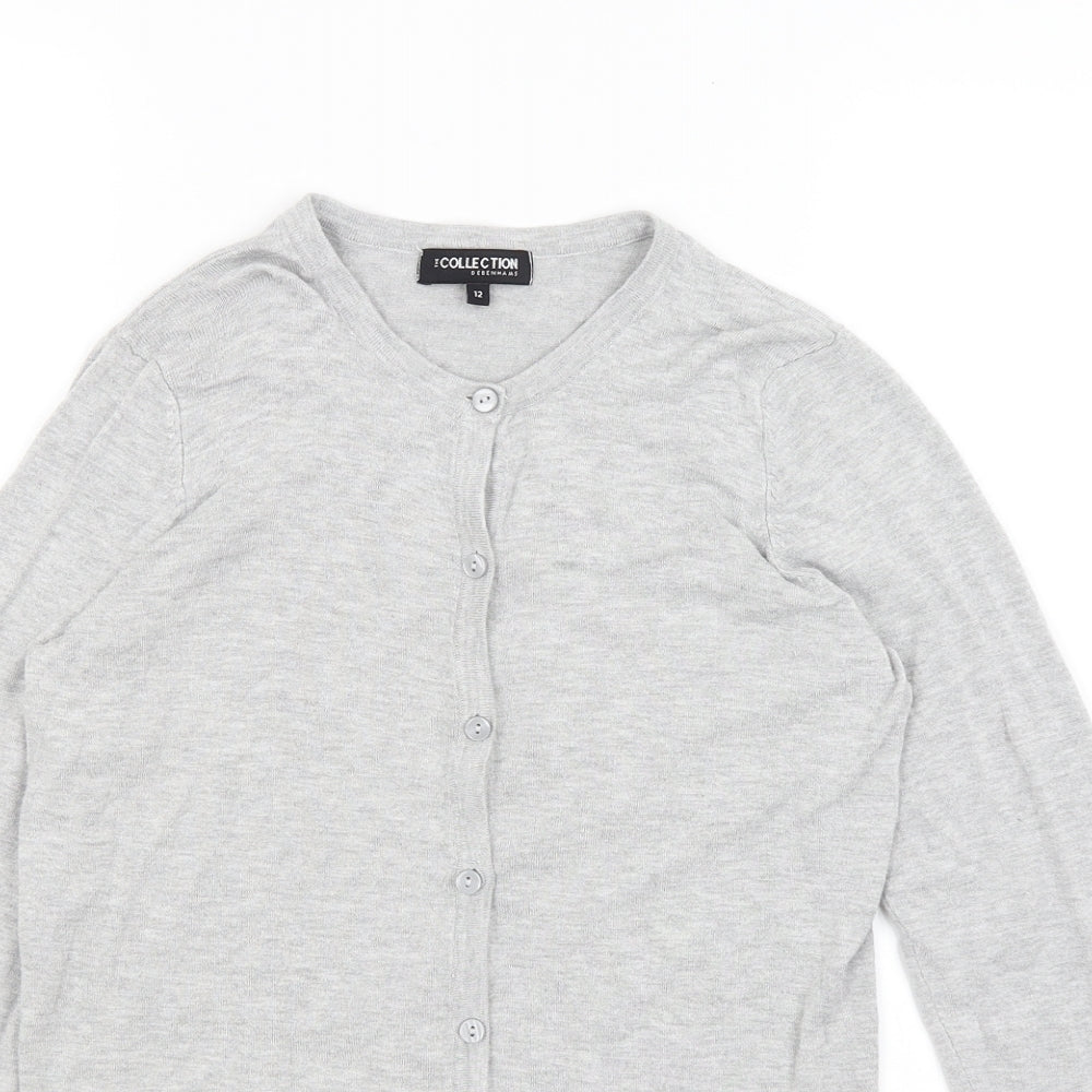 Womens UK Size 12 Collection Grey Cardigan Jumper