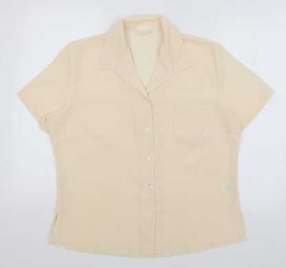 Womens UK Size 16 Slimma Pink Basic Button-Up