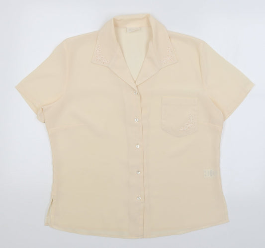 Womens UK Size 16 Slimma Pink Basic Button-Up