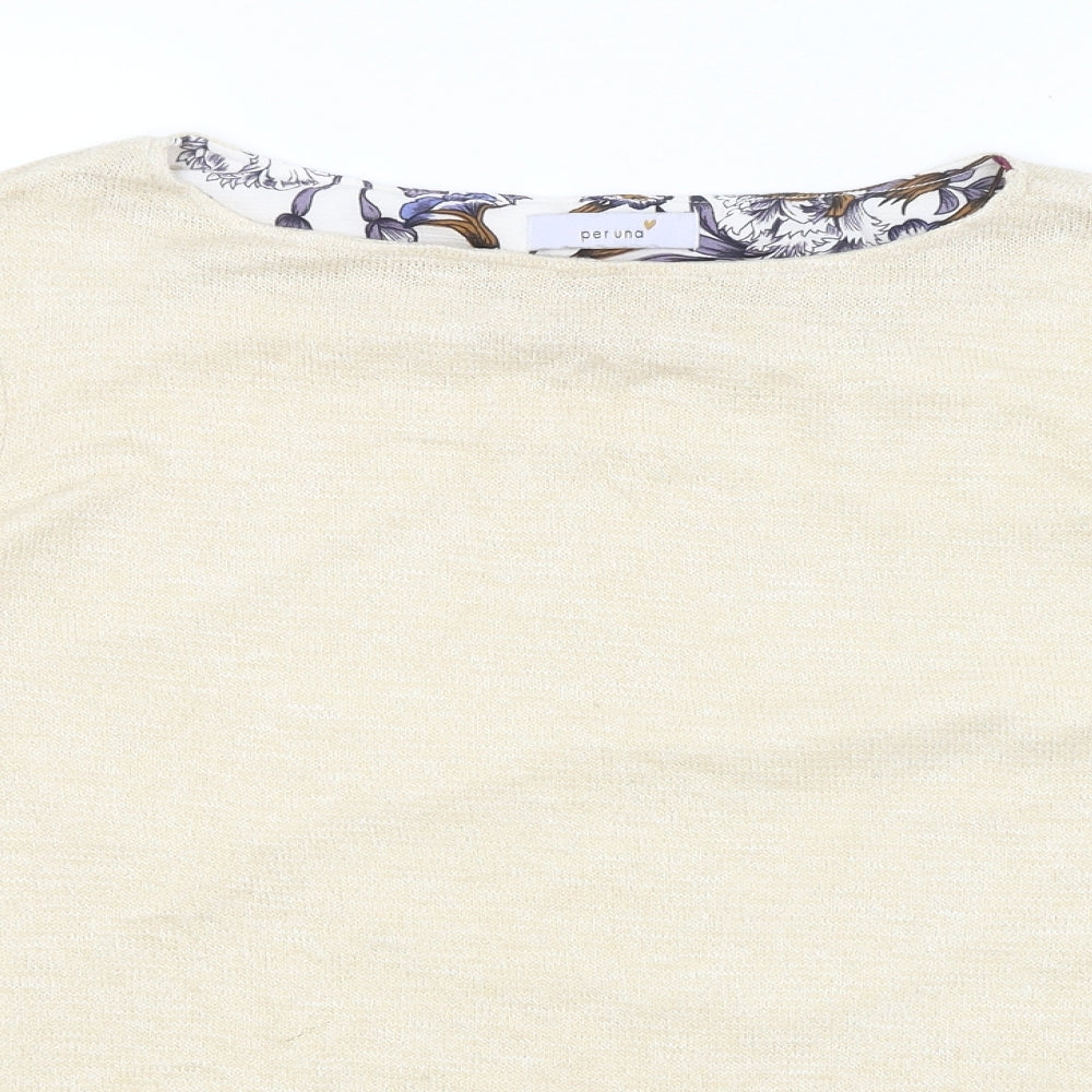 Womens UK Size 12 Per Una Gold Pullover Jumper