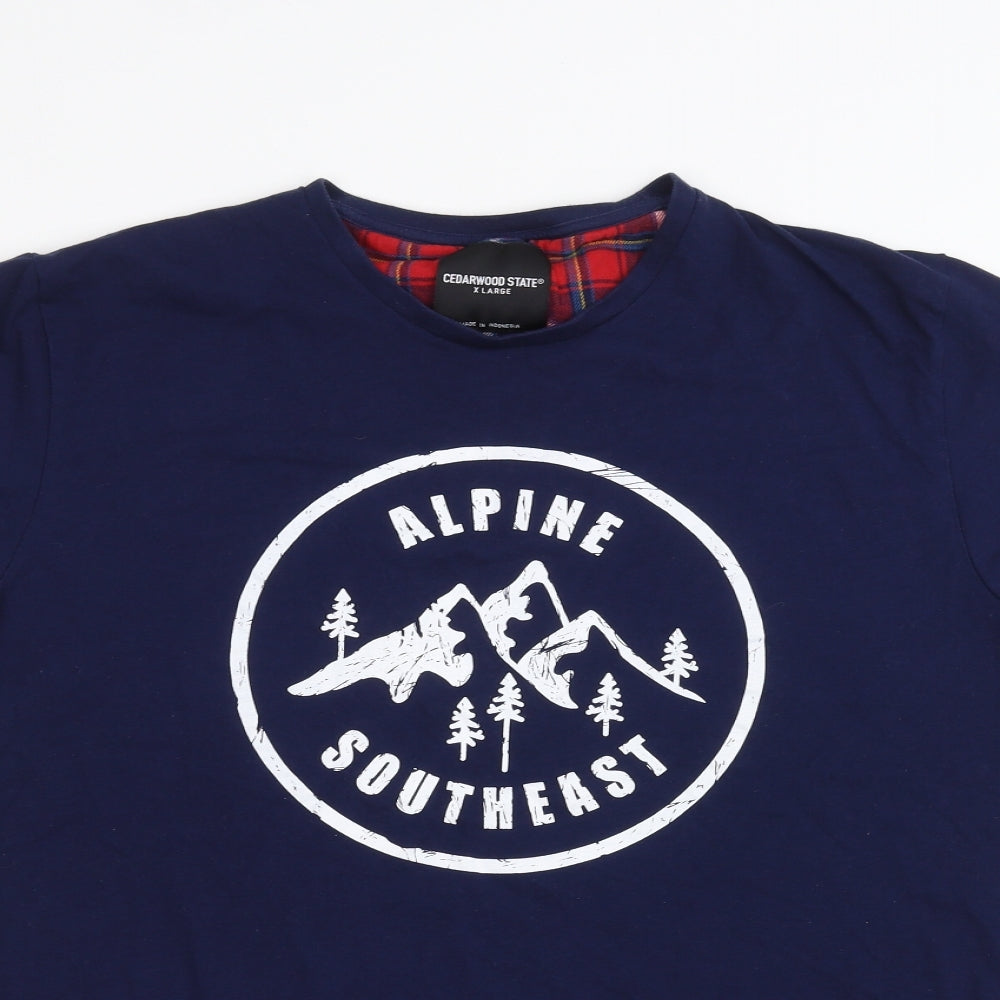 Mens UK Size XL Cedar Wood State Blue  T-Shirt