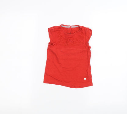 Mothercare Girls Red   Basic T-Shirt Size 2-3 Years