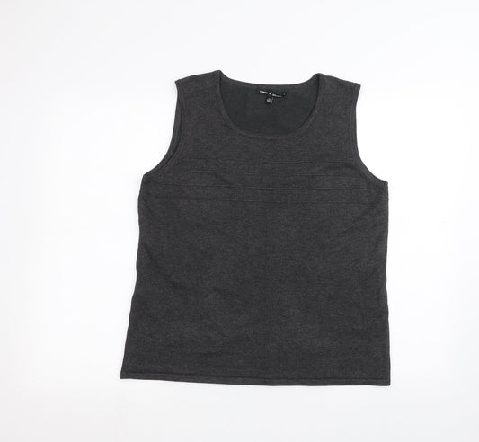 Womens UK Size XL Cable & Gauge Black Basic Tank