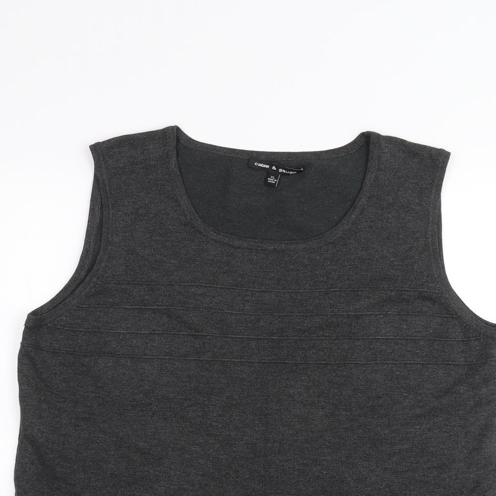 Womens UK Size XL Cable & Gauge Black Basic Tank