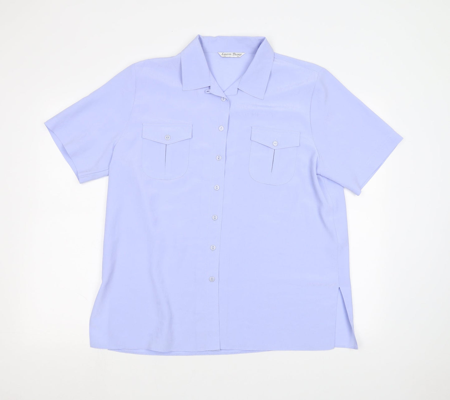Womens UK Size 16 Lauren Duvar Blue Basic Button-Up
