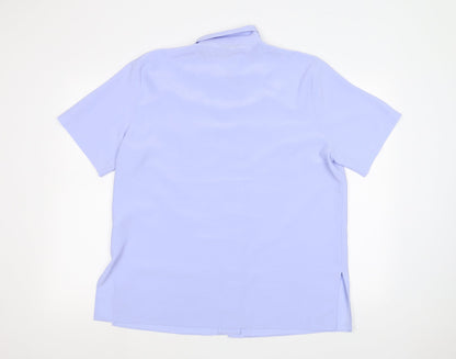 Womens UK Size 16 Lauren Duvar Blue Basic Button-Up