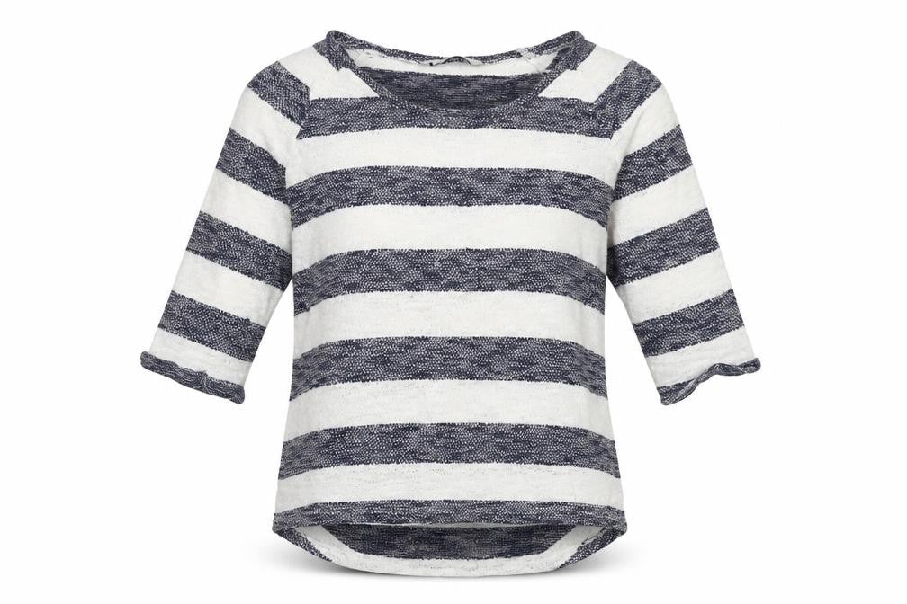 Tu Womens White Striped  Basic T-Shirt Size 8
