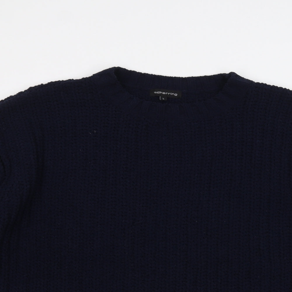 Womens UK Size L Red Herring Blue Pullover Jumper