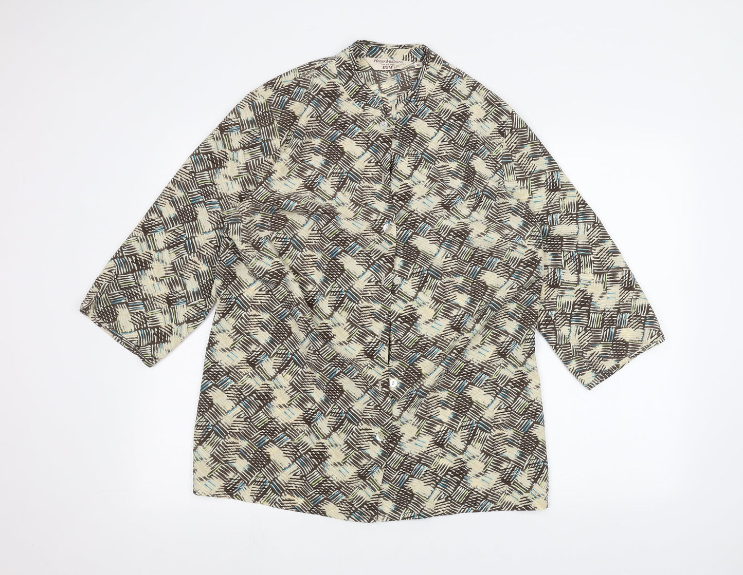 EWM Womens Beige   Basic Button-Up Size 16