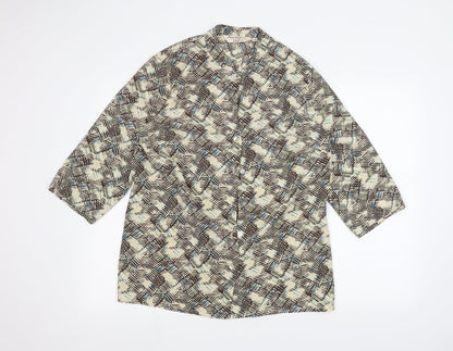 EWM Womens Beige   Basic Button-Up Size 16