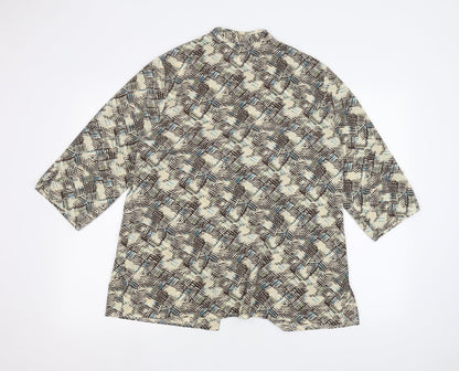 EWM Womens Beige   Basic Button-Up Size 16