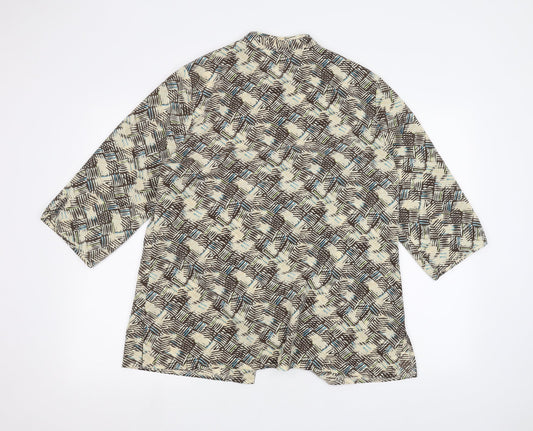 EWM Womens Beige   Basic Button-Up Size 16