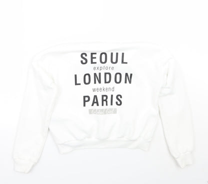 H&M Girls White   Pullover Jumper Size 12 Years