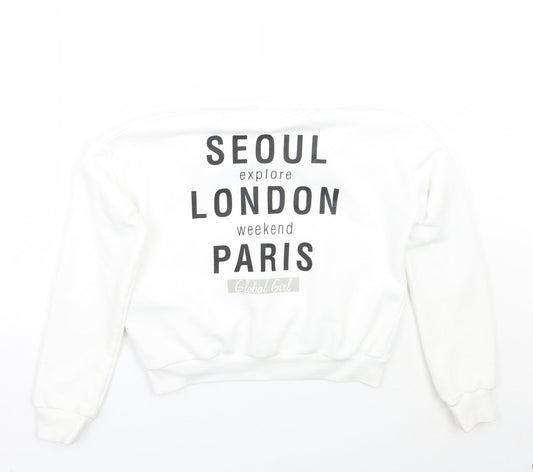 H&M Girls White   Pullover Jumper Size 12 Years
