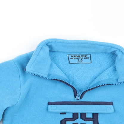Kids zip Boys Blue   Pullover Jumper Size 2-3 Years