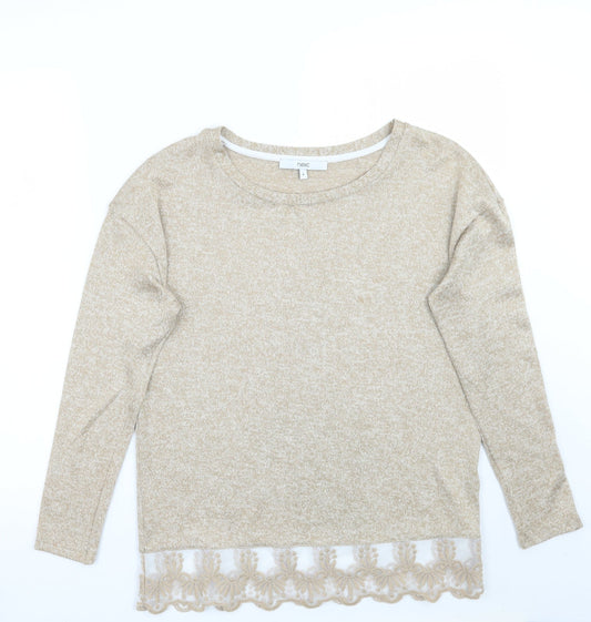 Womens UK Size 8 NEXT Beige Pullover Jumper