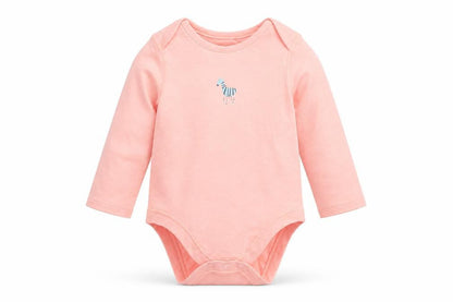 Front view of Marks & Spencer girls’ pink babygrow one-piece, size 3-6, months