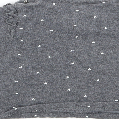 Disney Girls Grey   Basic T-Shirt Size 0-3 Months