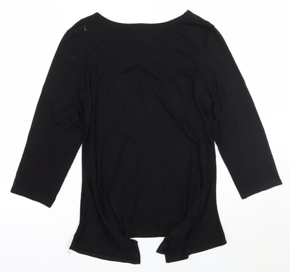 Womens UK Size L Saloos Black Basic T-Shirt