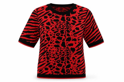 NEXT Womens Red Animal Print  Pullover Jumper Size 10
