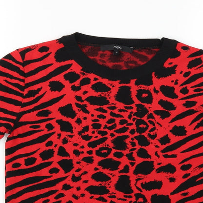 NEXT Womens Red Animal Print  Pullover Jumper Size 10