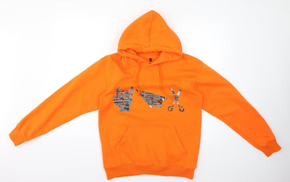 little whitelies Womens Orange   Pullover Hoodie Size S