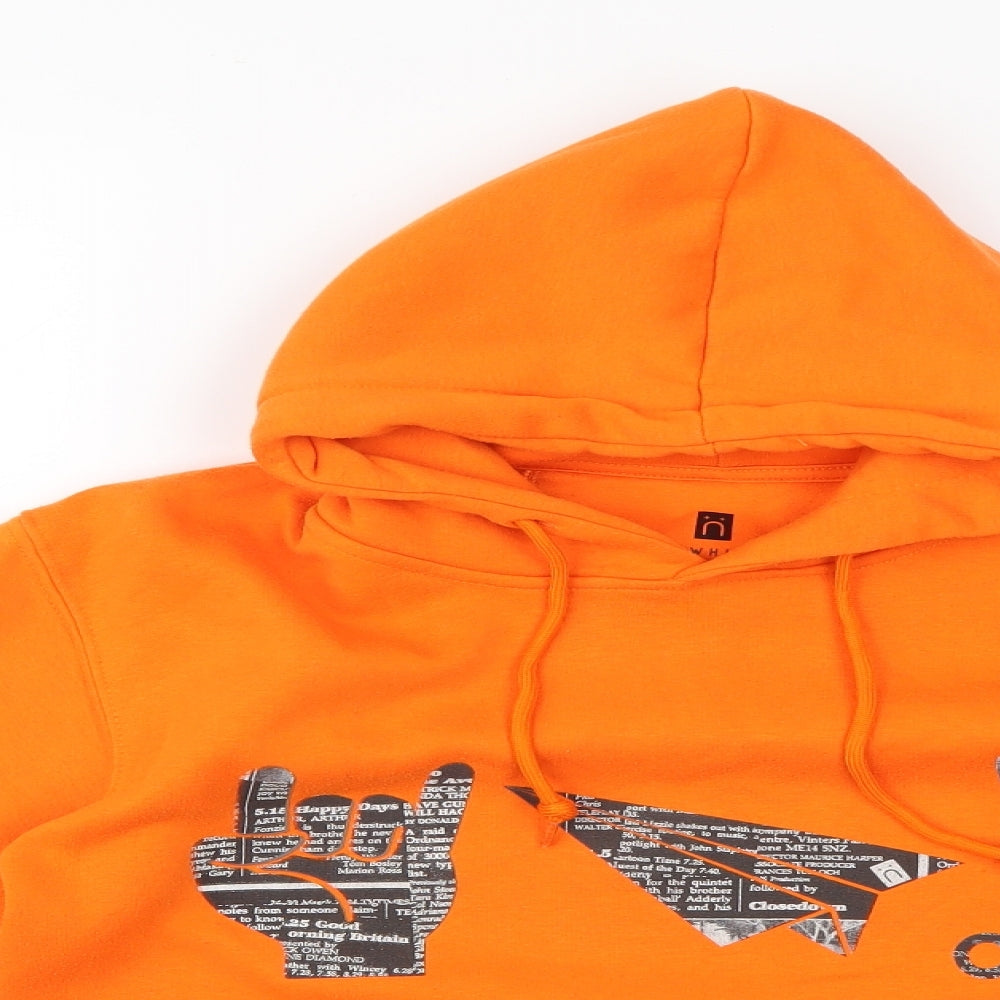 little whitelies Womens Orange   Pullover Hoodie Size S