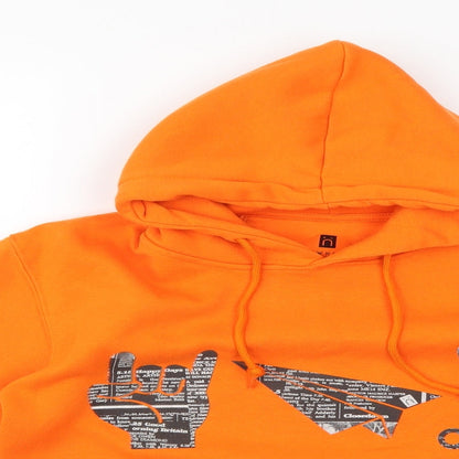 little whitelies Womens Orange   Pullover Hoodie Size S