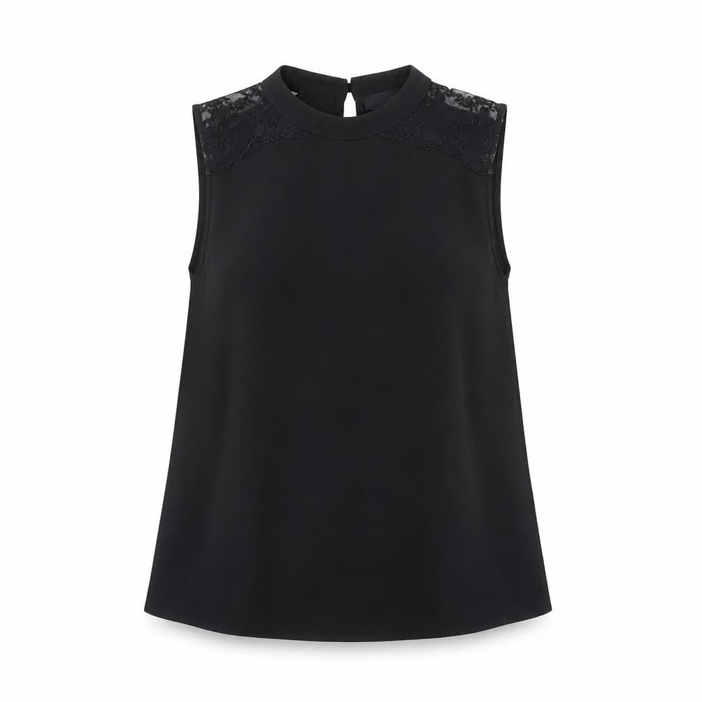 Front view of Atmosphere women’s black basic tank, size UK 6