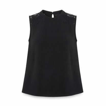 Front view of Atmosphere women’s black basic tank, size UK 6