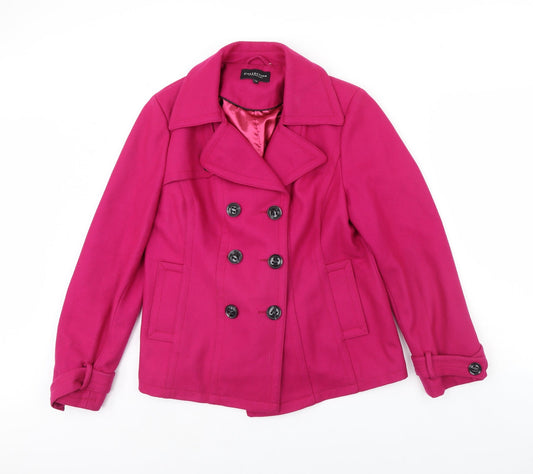Womens UK Size 14 Debenhams Pink Overcoat