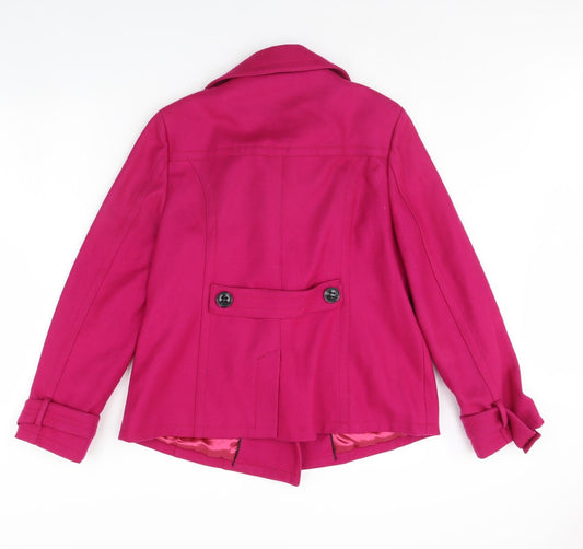 Womens UK Size 14 Debenhams Pink Overcoat